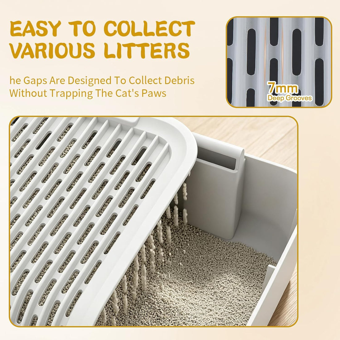 NATUYA 2-Step Cat Litter Box Ramp,Litter Box Step for Cats,Detachable