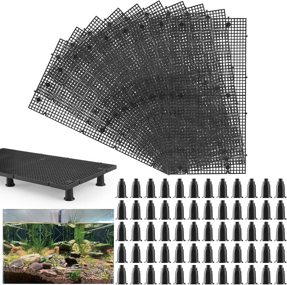 10pcs Plastic Egg Crate Grip Bottom Fish Tank Isolation Board Egg