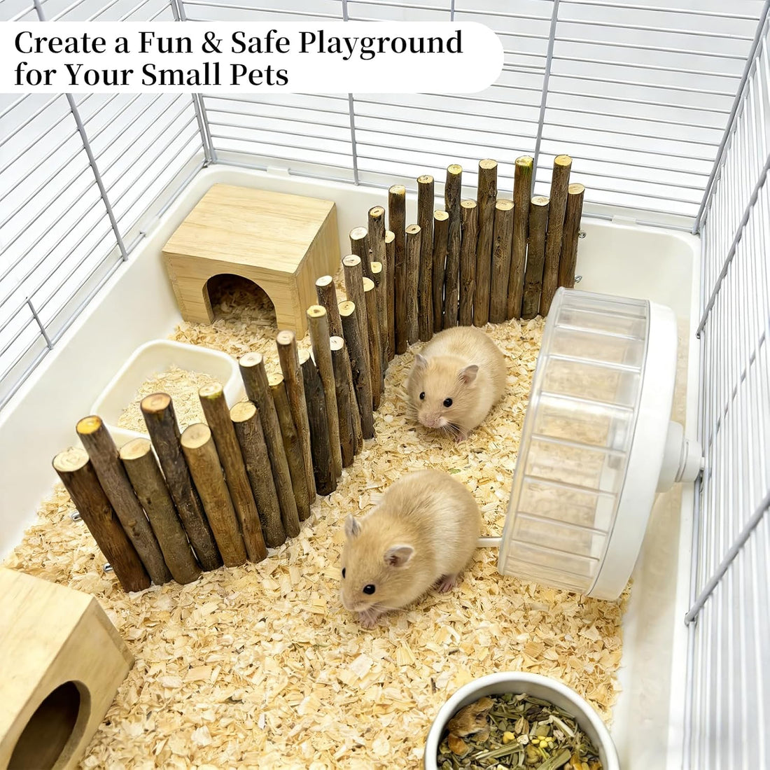 Bendable Hamster Bridge,12in Wooden Hamster Cage Accessory