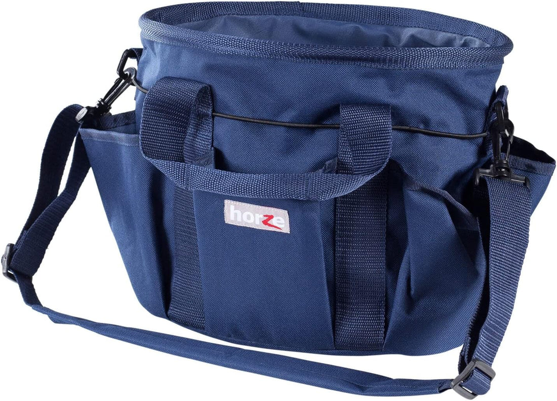 HORZE Horse Grooming Bag, 6 Outer Pockets, Adjustable Shoulder Strap