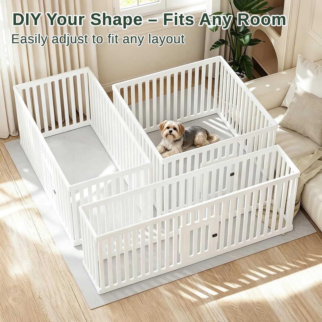 Dog Playpen with Locking Door, 25.6" H, 12-Panels