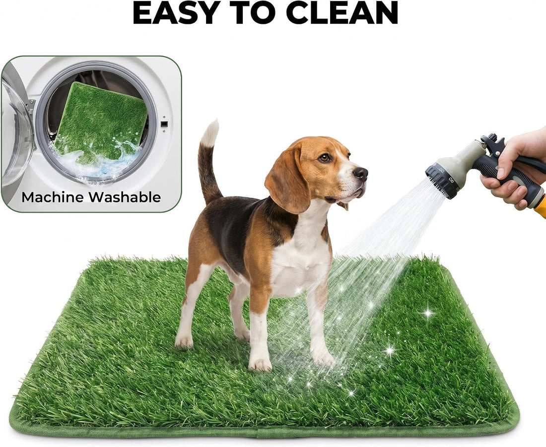 Dog Grass Pad with Tray, Utral Fast Drainage, 2 Washable Grass Pads