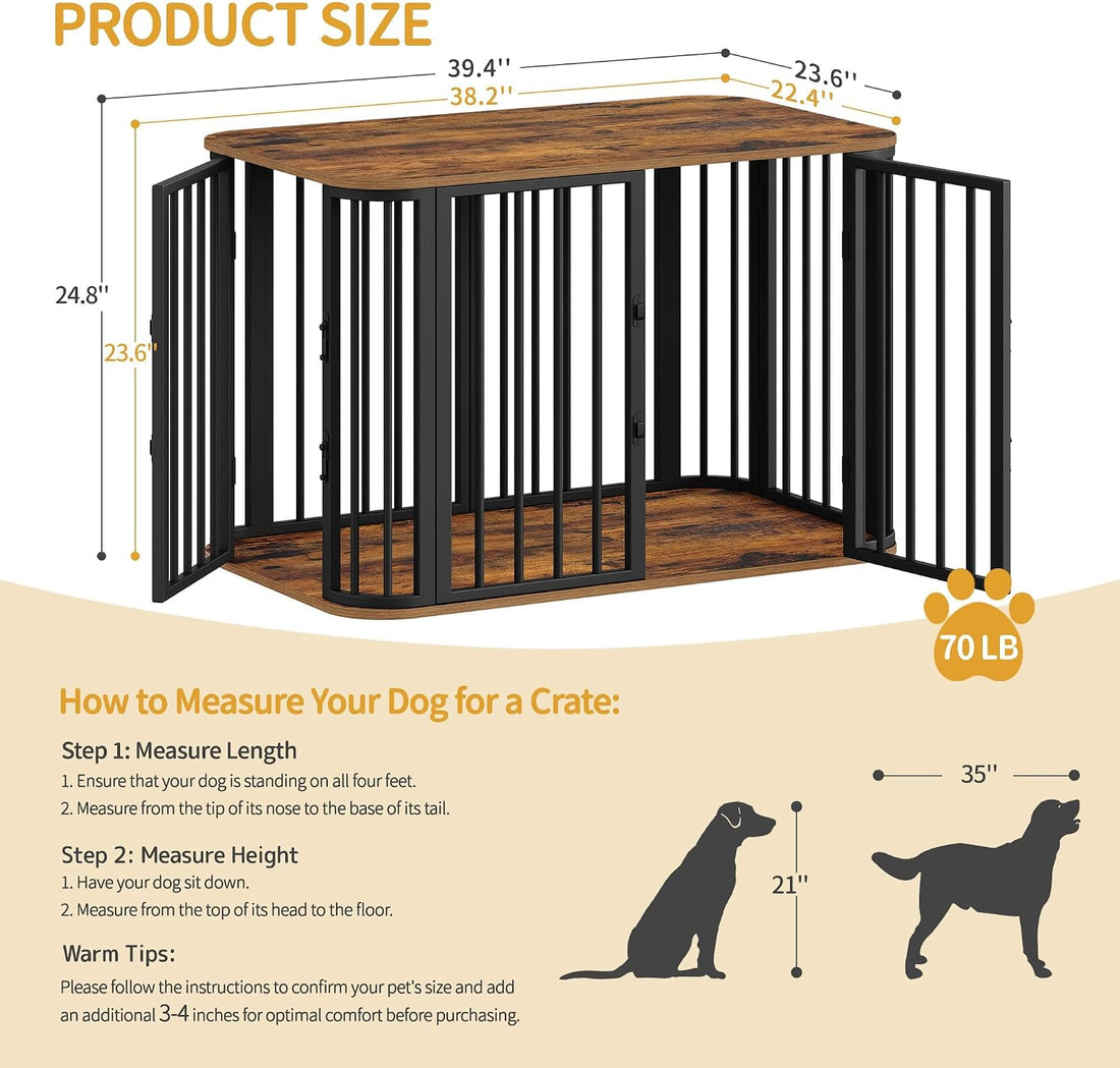 Hzuaneri 39.4 in L Dog Crate Furniture