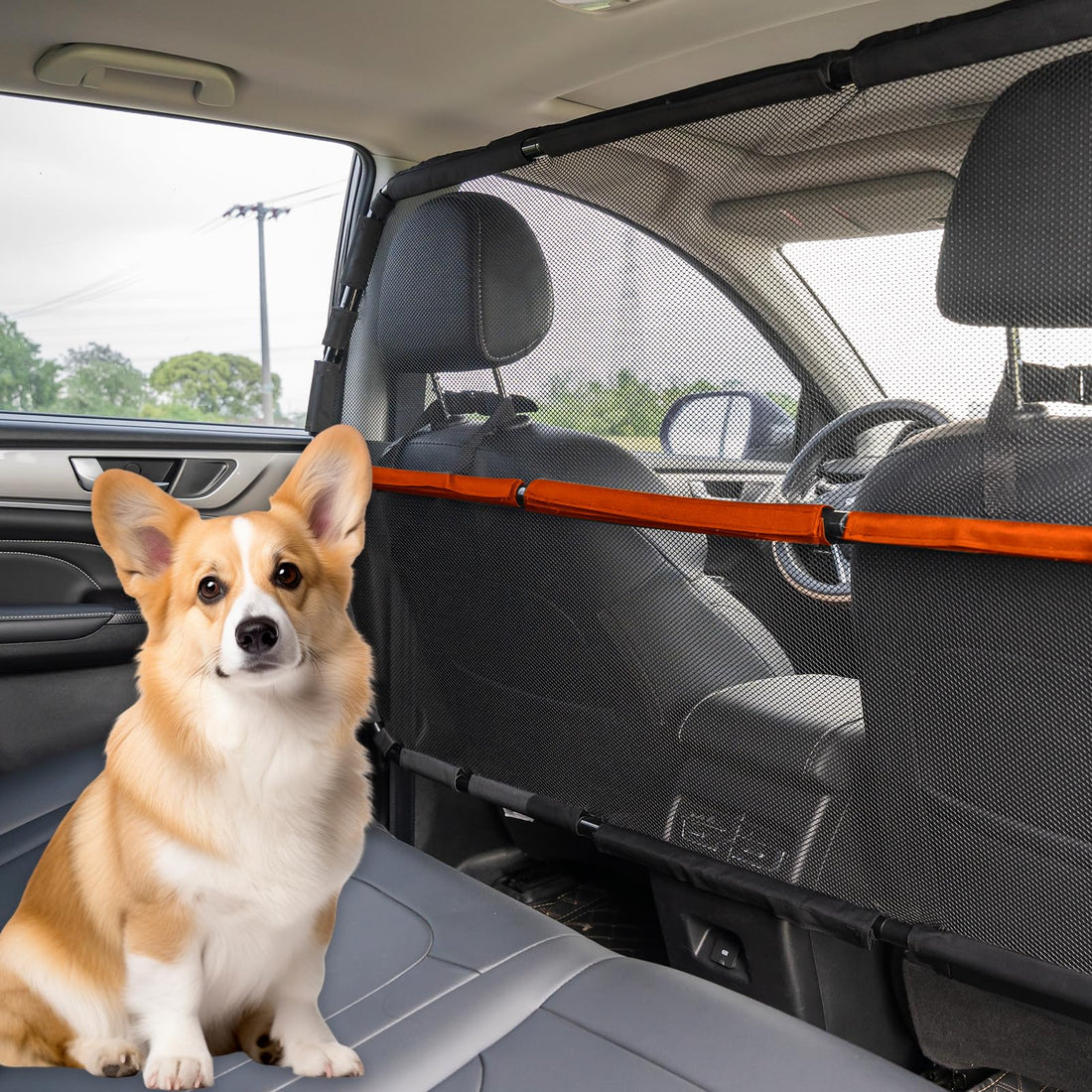 Furggis Dog Barrier for Car, 50" Wide SUV Dog Barrier for Cargo Area