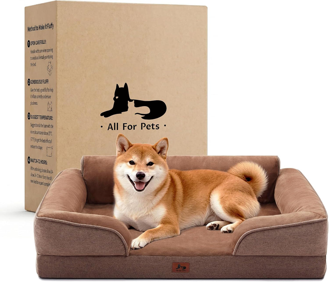 XL Orthopedic Dog Bed for Large Dogs, Removable Washable, Grey