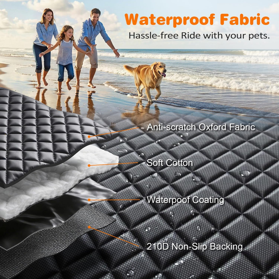 URPOWER 4 in 1 Dog Car Seat Cover for Back Seat