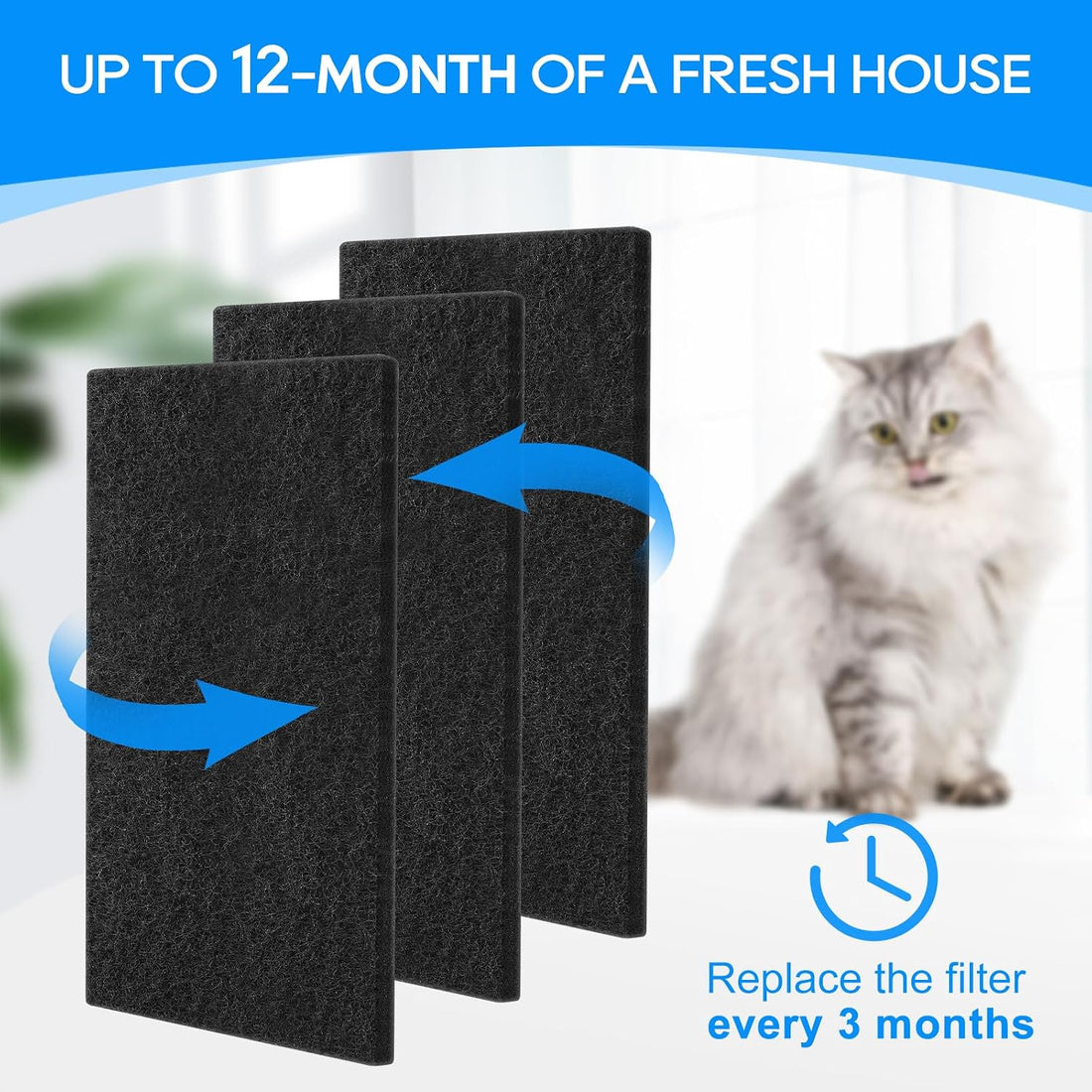 8PCS Cat Litter Box Filter Compatible with Van Ness CP7 Extra Large