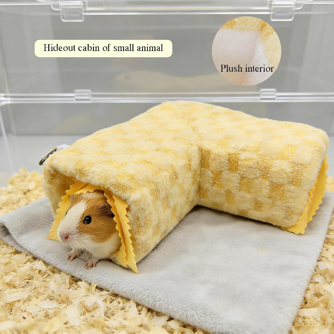 Plush Warm Hideout Tunnel Bed for Hamster, Guinea Pig, Pet Rat