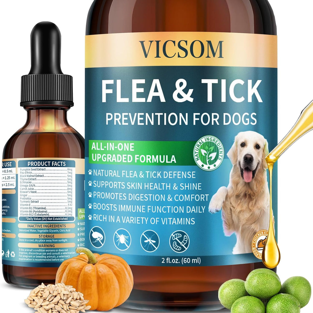 Natural Flea and Tick Prevention for Dogs, Dog Flea Treatment Drops