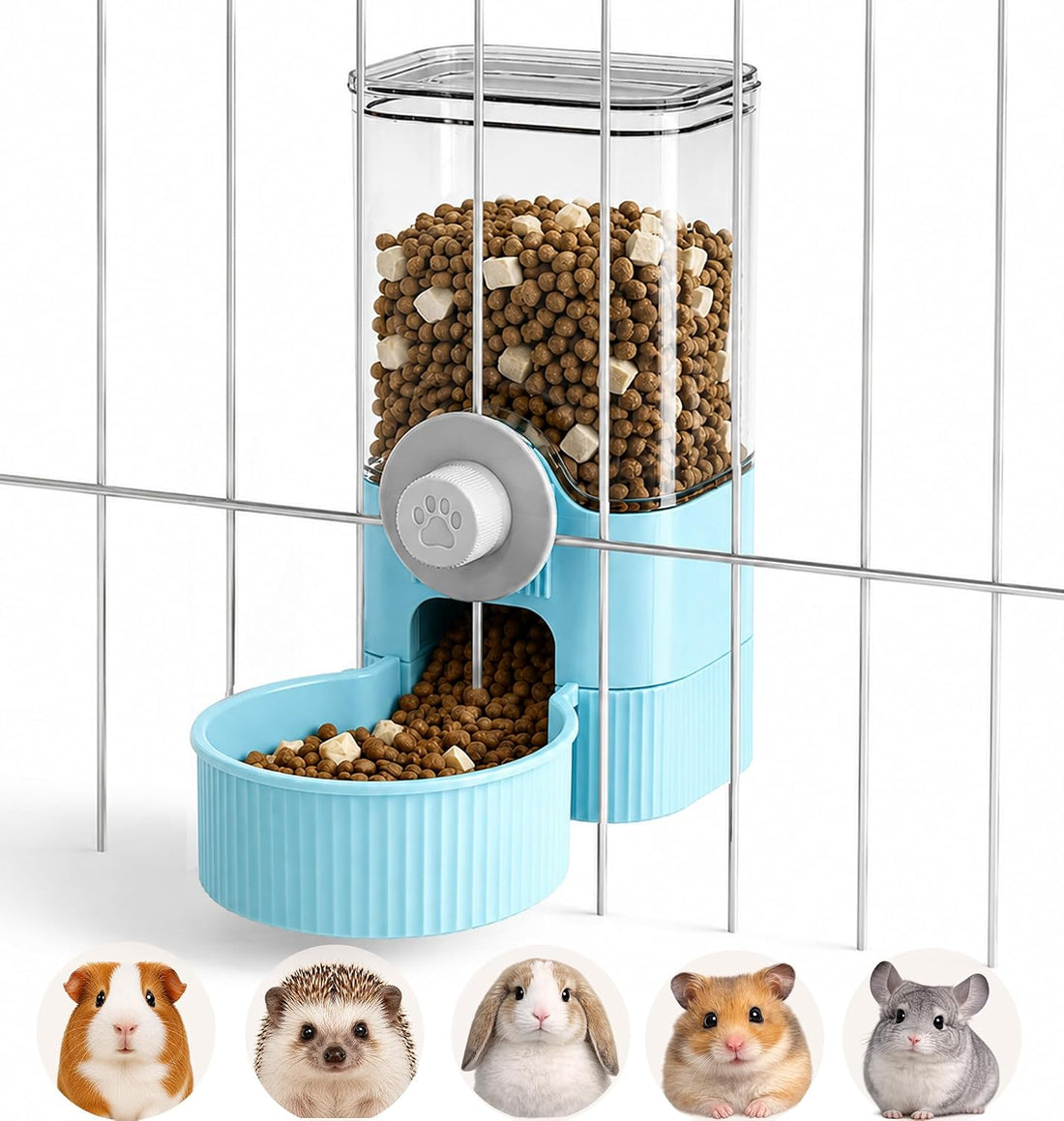 41 oz Hanging Gravity Feeder for Small Animal Cages Rabbit & Guinea