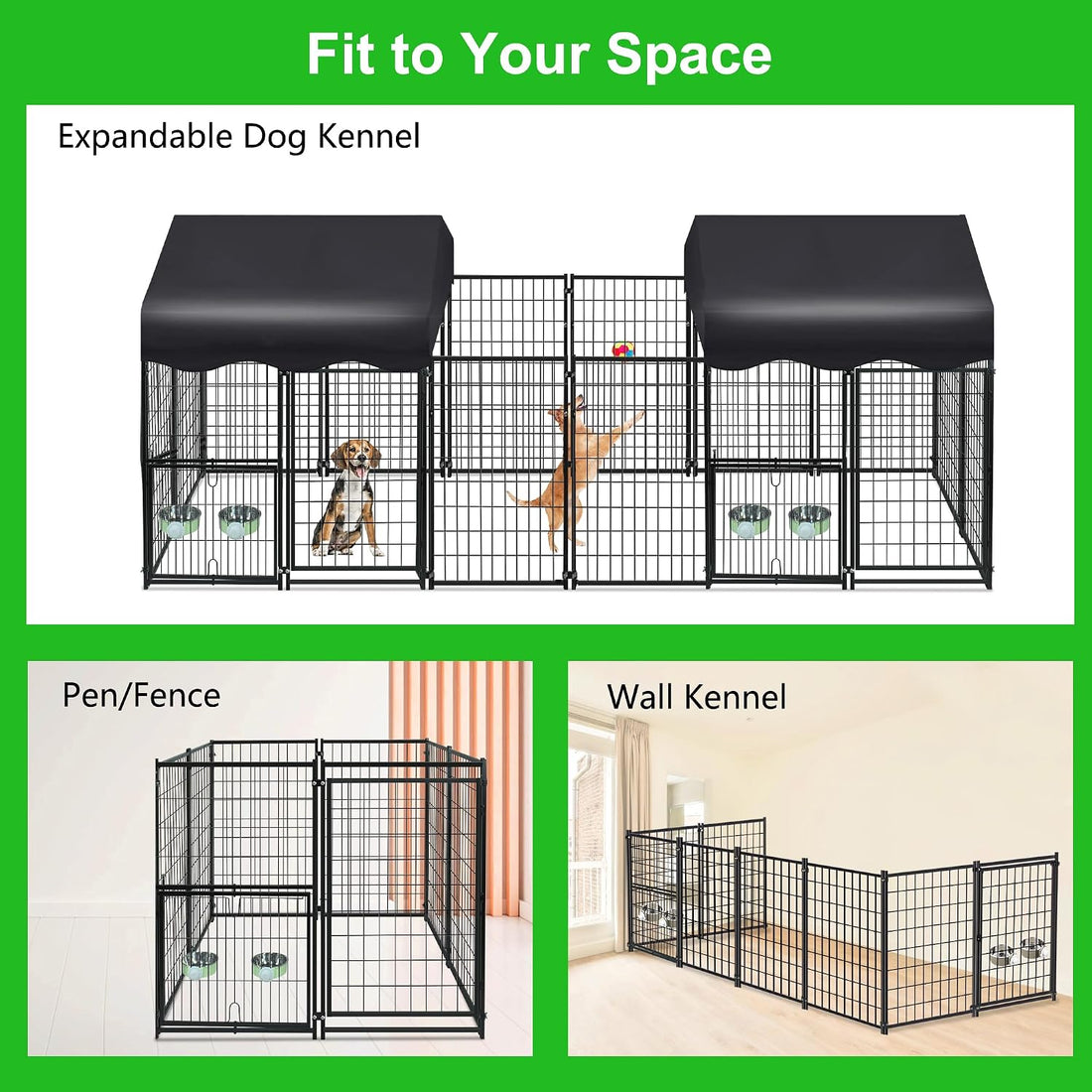 Dog Kennel Outdoor 4x4.2x4.5ft, Outside Dog Kennel with Roof