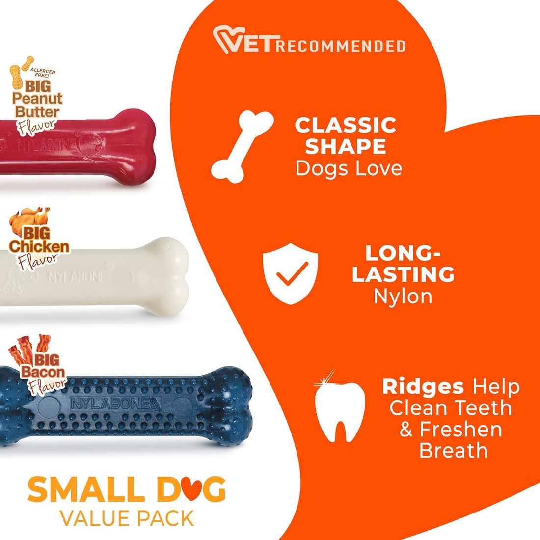 Nylabone Original Bone Power Chew Toy Value Pack for Dogs