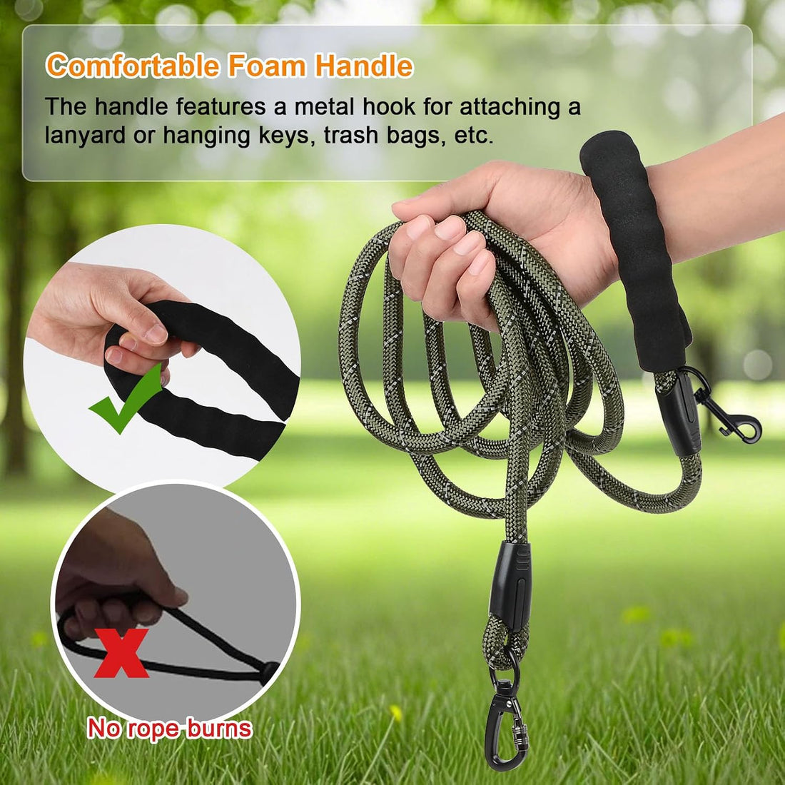 Long Leash for Dog Training 6FT/ 10FT/ 15FT/ 30FT/ 50FT/ 100FT
