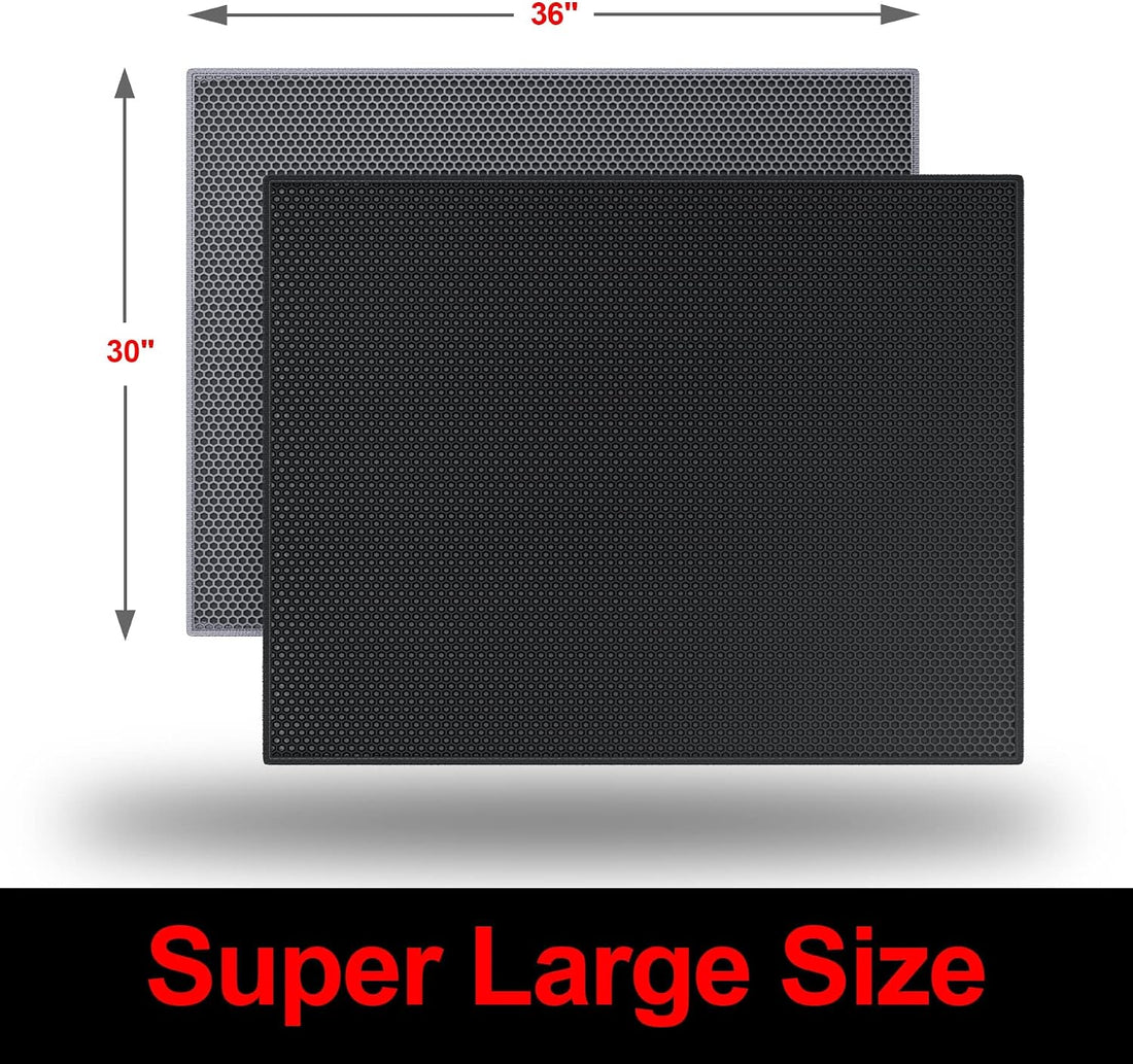 Waretary Cat Litter Box Mat: 36"x 30" Waterproof Kitty Cat Litter