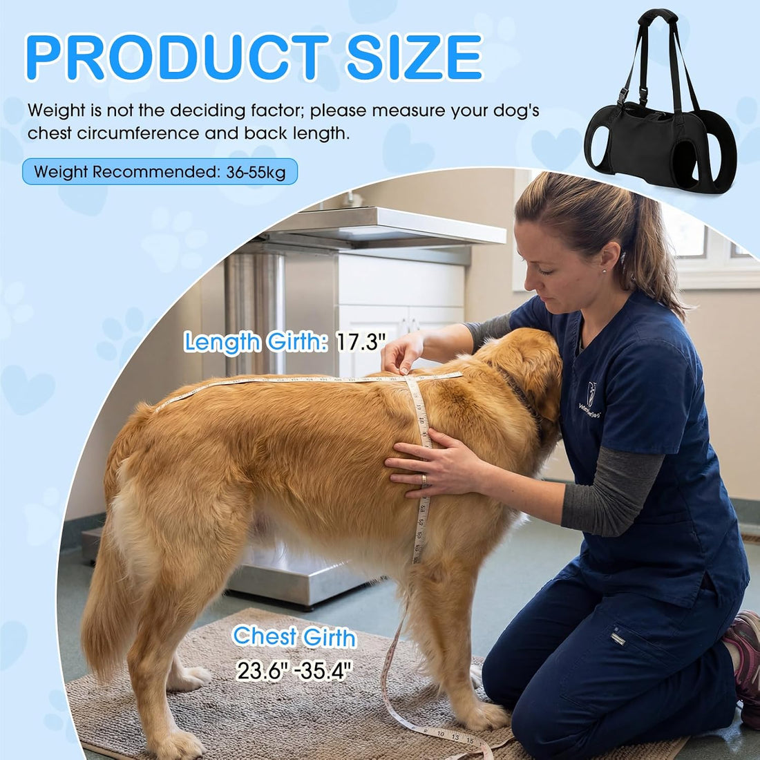 Shinylin Dog Carry Sling Emergency Backpack Dog Lift Harness
