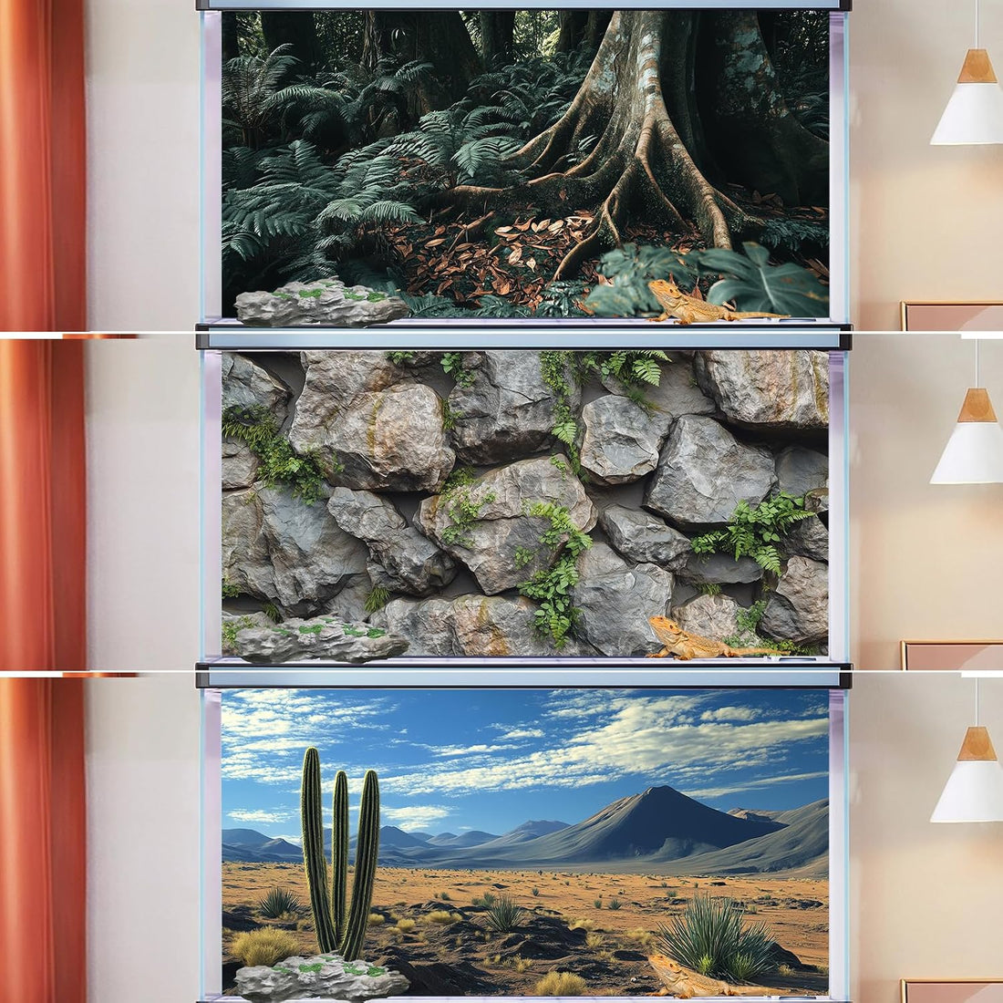 COMSUN 3 PCS Terrarium Background