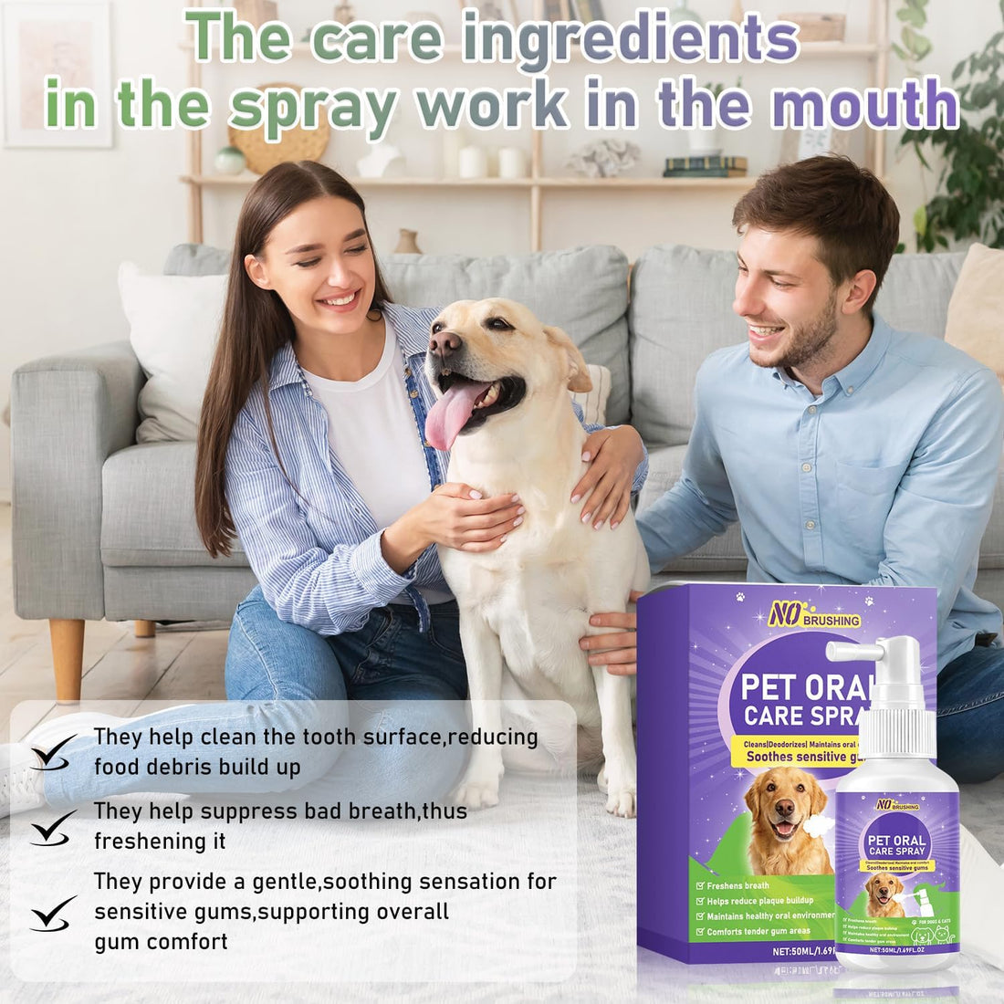 Wanban Dental Spray for Dogs - Oral Spray Bad Breath