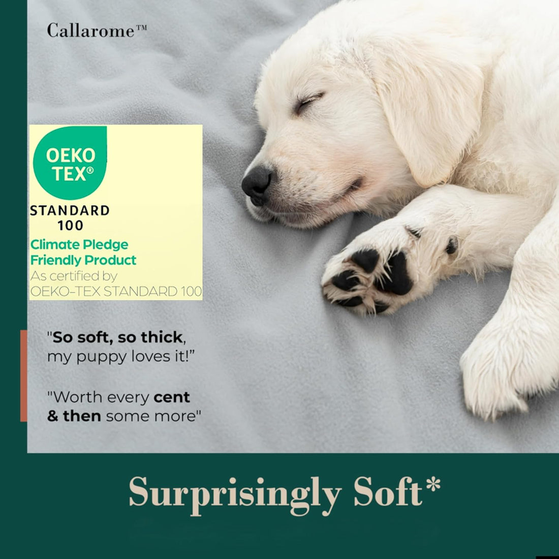 Callarome Waterproof Blanket for Bed & Couch Protection, Grey, 80"x90"