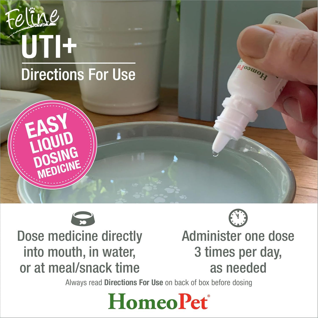 HomeoPet Feline UTI+, Safe and Natural Urinary Tract Supplement