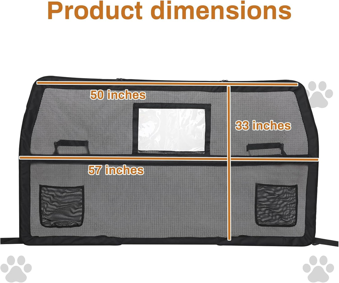 57" Wide Dog Car Barrier with Window & Steel Frame