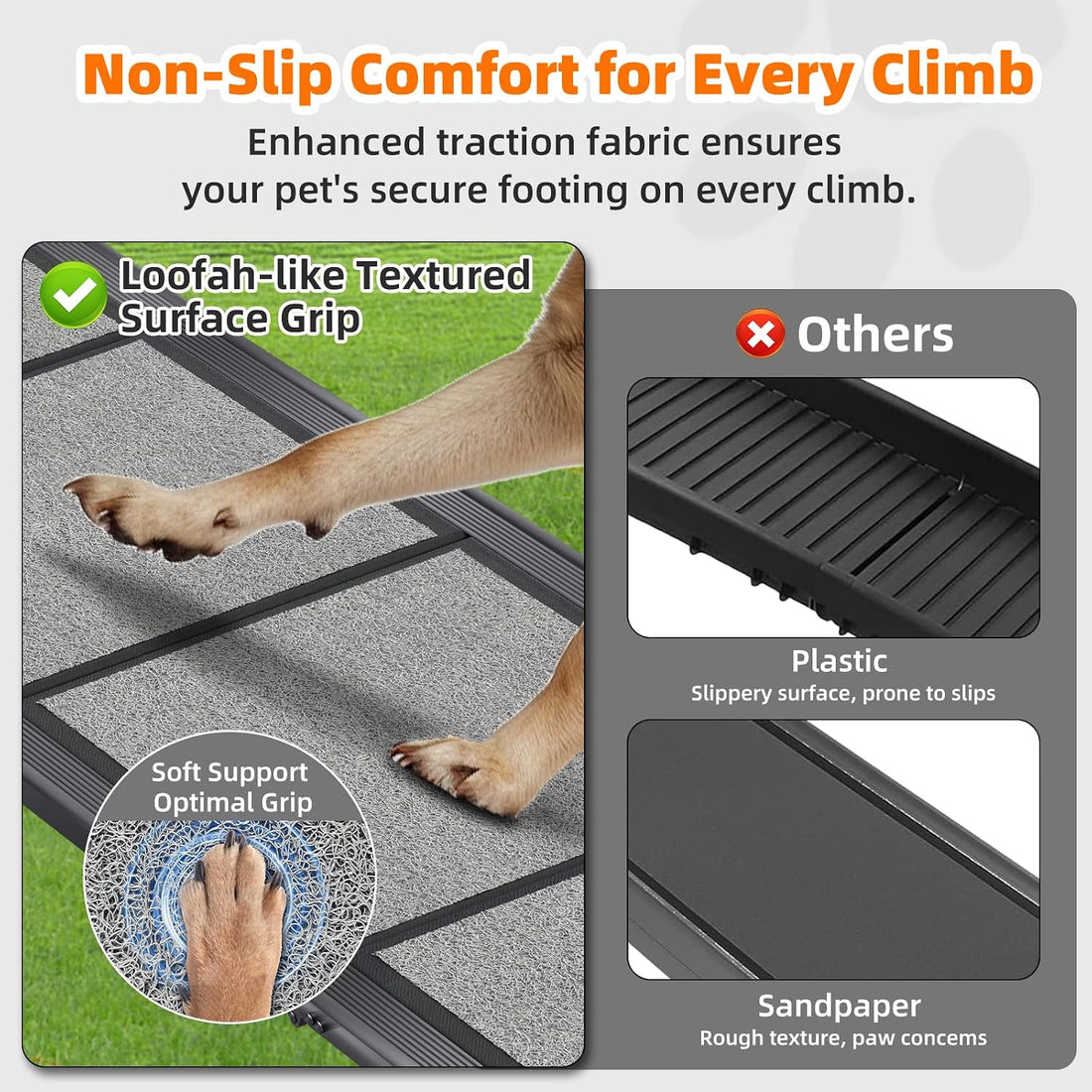 Dog Ramp for Car ๐๐โ๐ฑ๐๐โ Large Folding Pet Stair Ramps for Truck, SUV