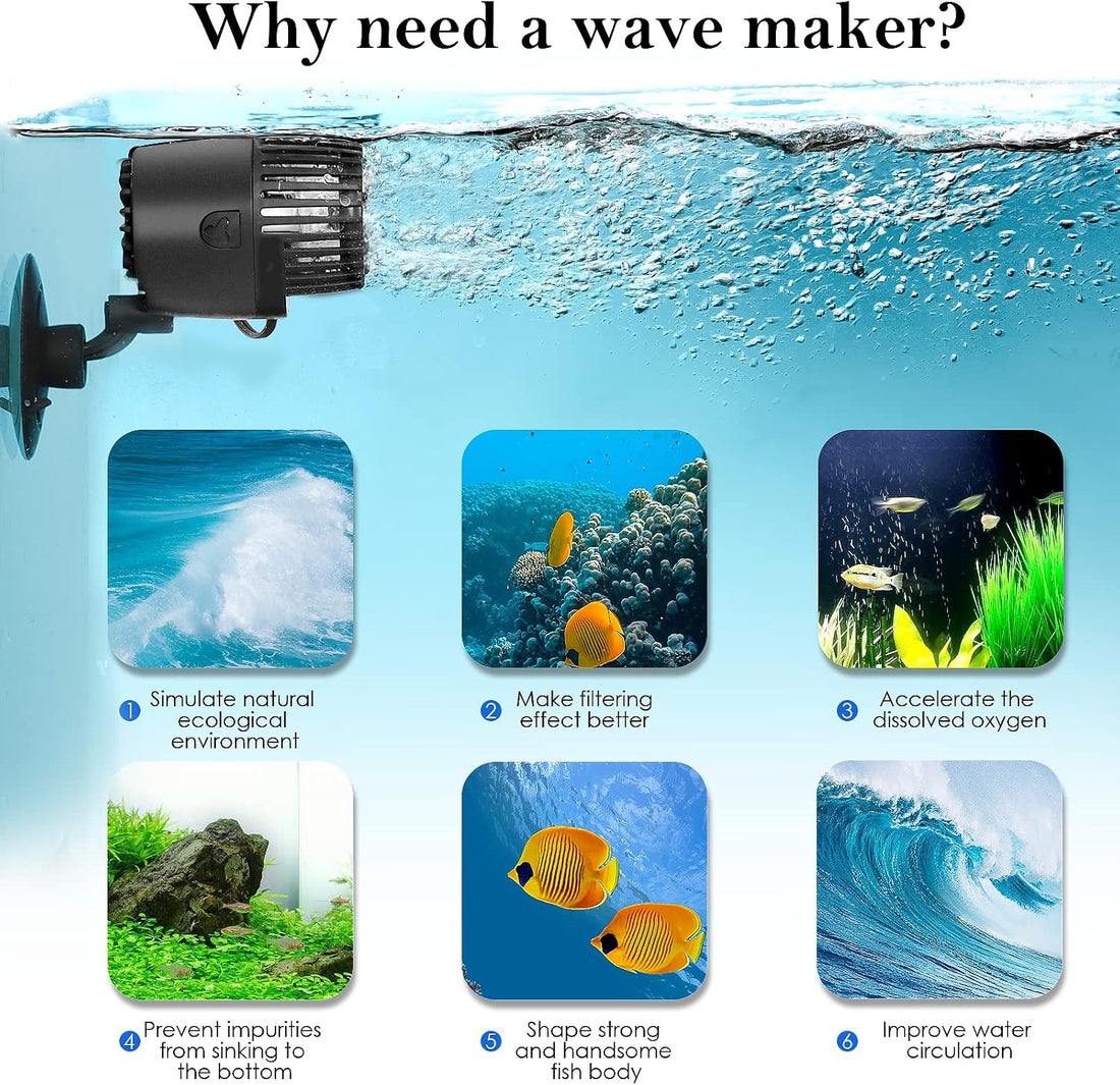 AQQA Aquarium Wave Maker for 80-285 Gallon, Fish Tank Powerhead Pump