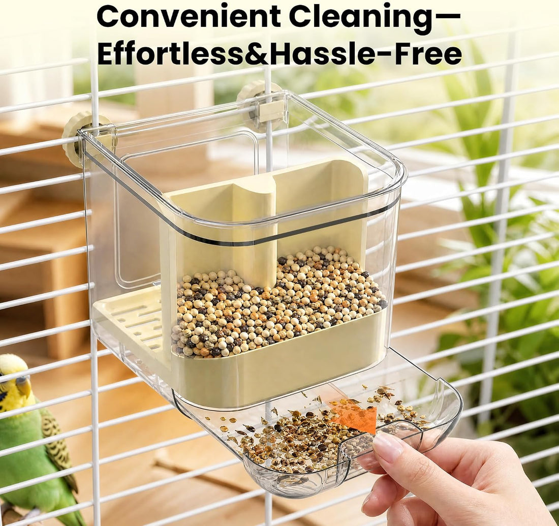 Automatic Bird Feeder for Cage,No Mess Bird Seed Food