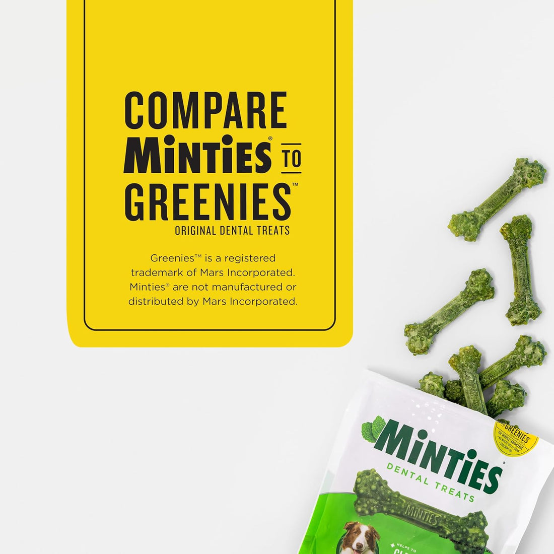 Minties Mint Dental Chews for Dogs, Medium Breeds 25-50 lbs, 20 Count