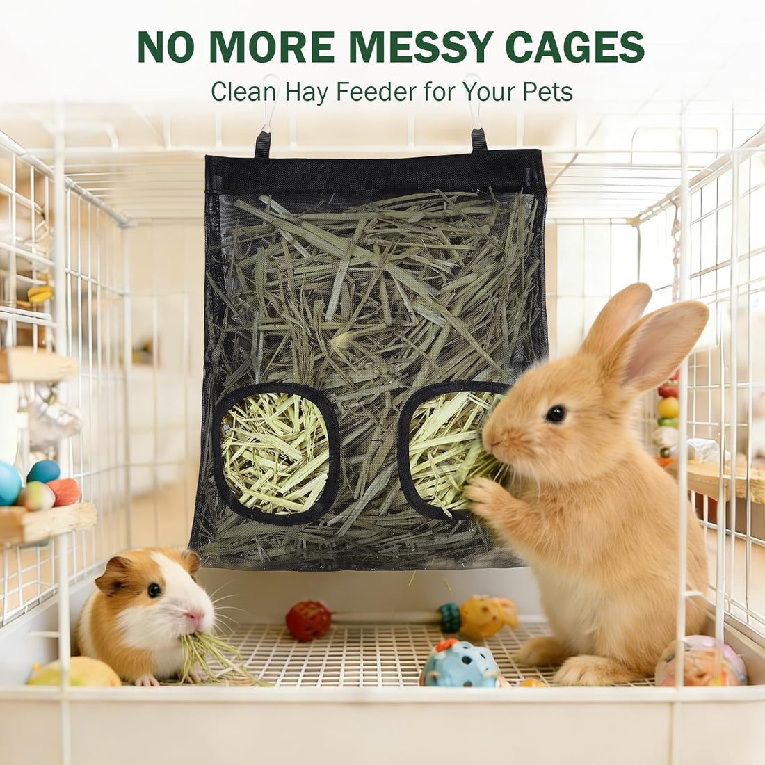 Mesh Guinea Pig Hay Feeder Bag for Guinea Pigs Rabbits Chinchillas