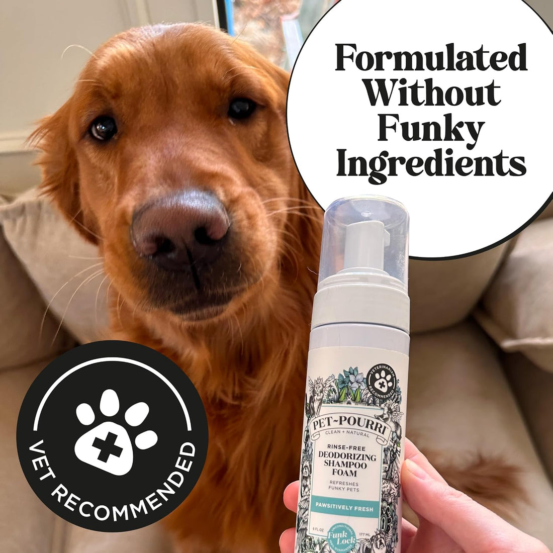 Poo-Pourri Rinse-Free Deodorizing Dry Shampoo for Dogs & Cats, 6 Fl Oz