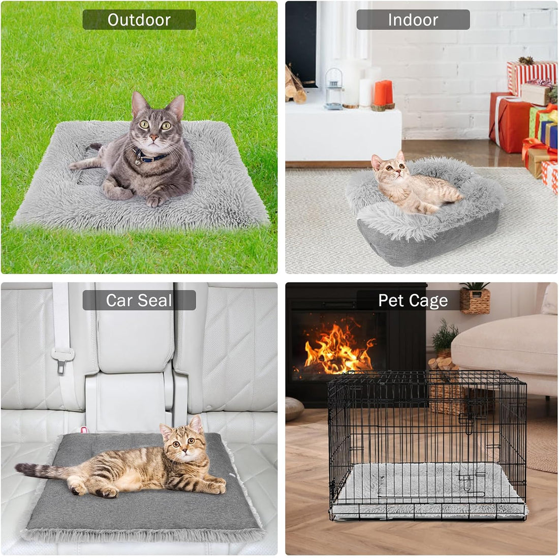 SCENEREAL Self-Warming Cat Bed Mat for Cats Small Dogs