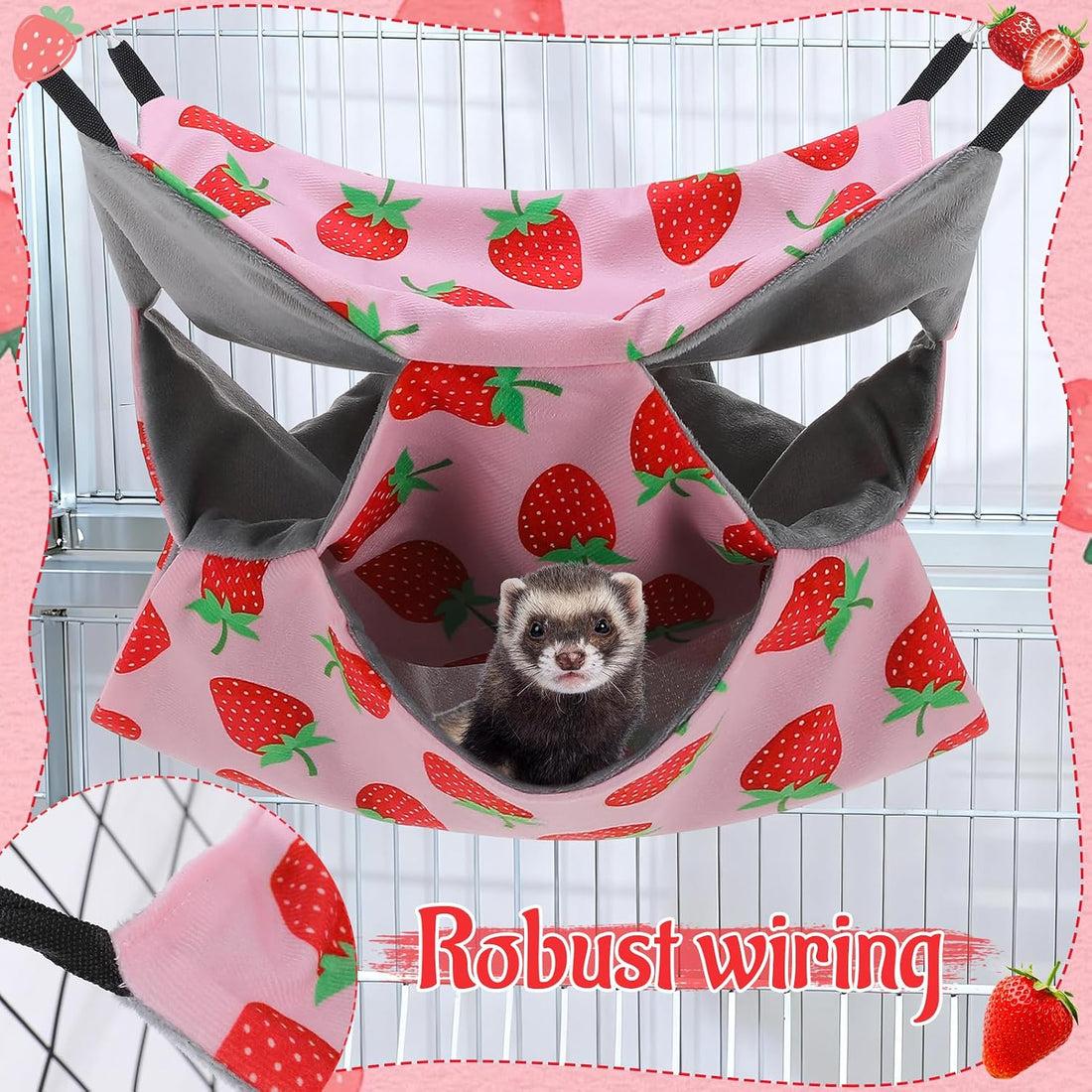 Hamster Hammock, 4 Pack Ferrets Guinea Rat Cage Accessories