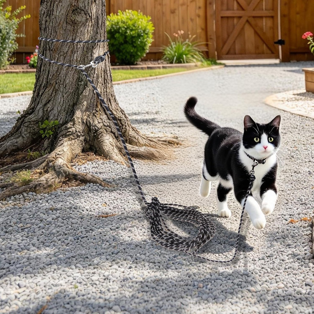 PUPTECK Reflective Long Cat Leash Pet Tie Out Spiral Stake
