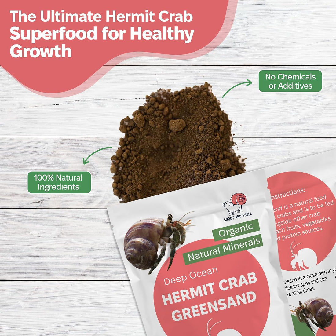 Hermit Crab Greensand – Calcium and Trace Mineral Molting Support