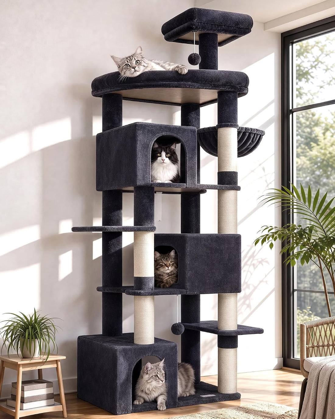 Globlazer Cactus Large Cat Tree for Large Cats, Tall Sturdy Cat Tower