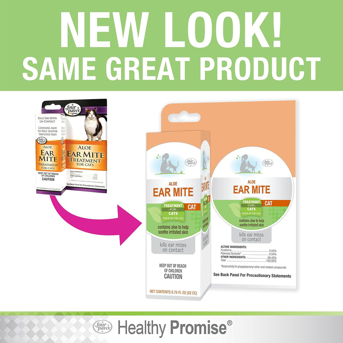 Four Paws Healthy Promise Soothing Aloe Ear Mite Remedy Solution