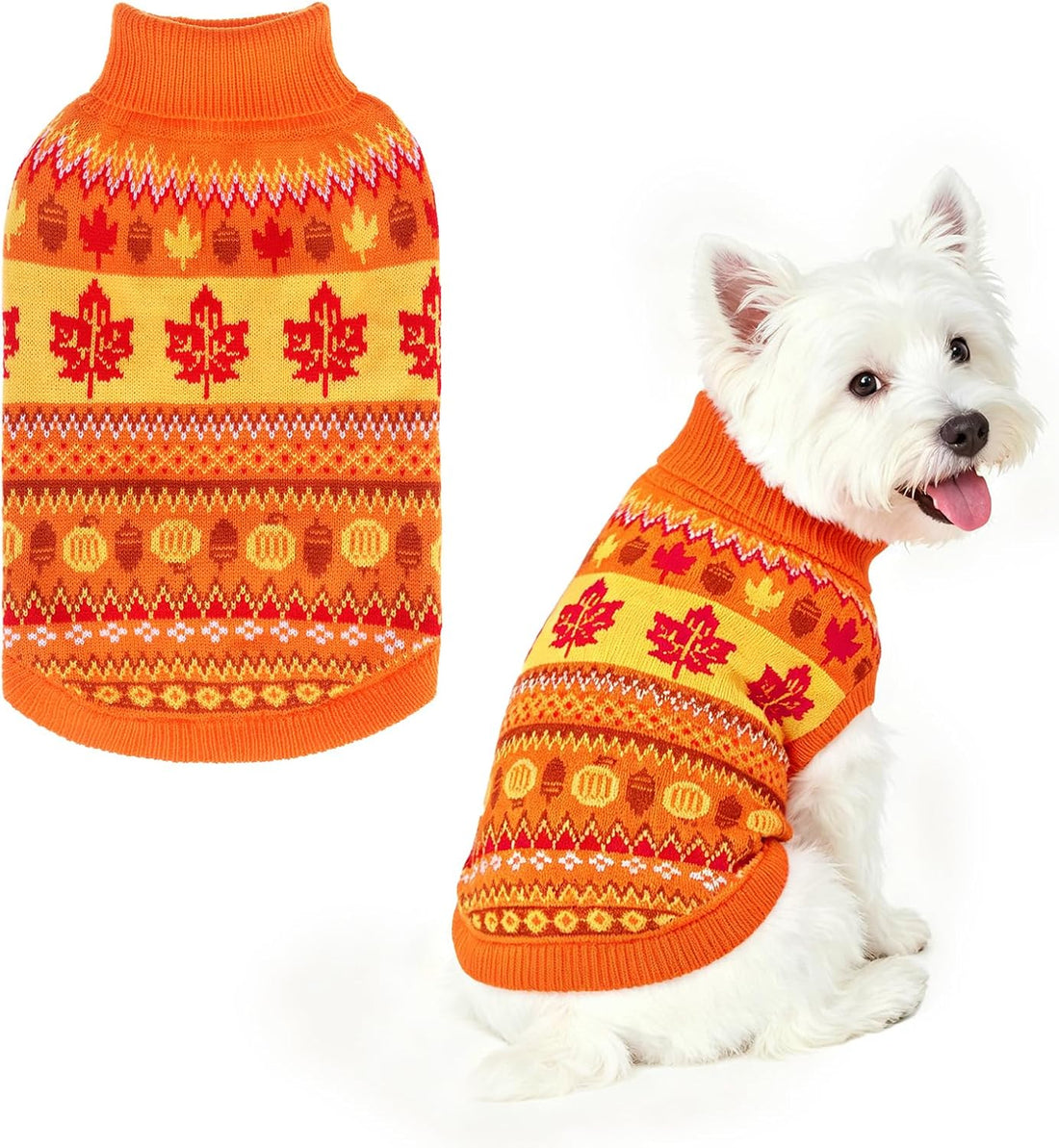 PUPTECK Small Halloween Dog Sweater Ugly Soft Warm Clothes Fall Outfit