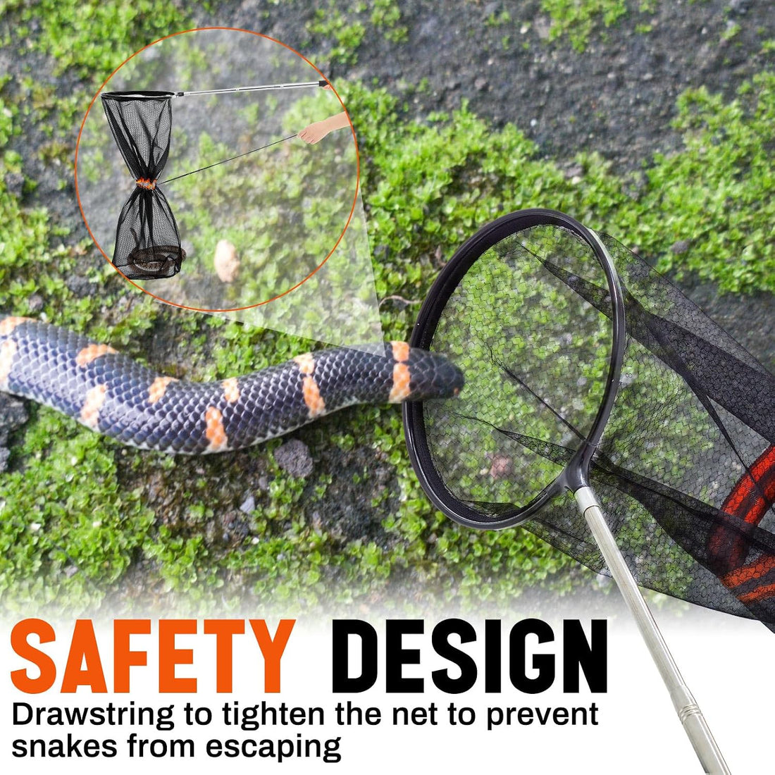 Qualirey Snake Catcher Net Rattlesnake Grabber Snake Grabber Tool