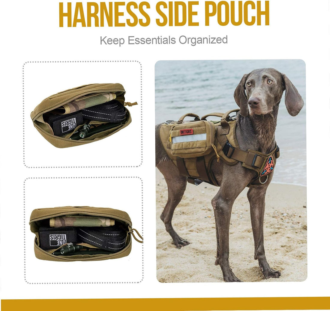 OneTigris Service Dog Vest Harness Saddle Bag Backpack Pouch