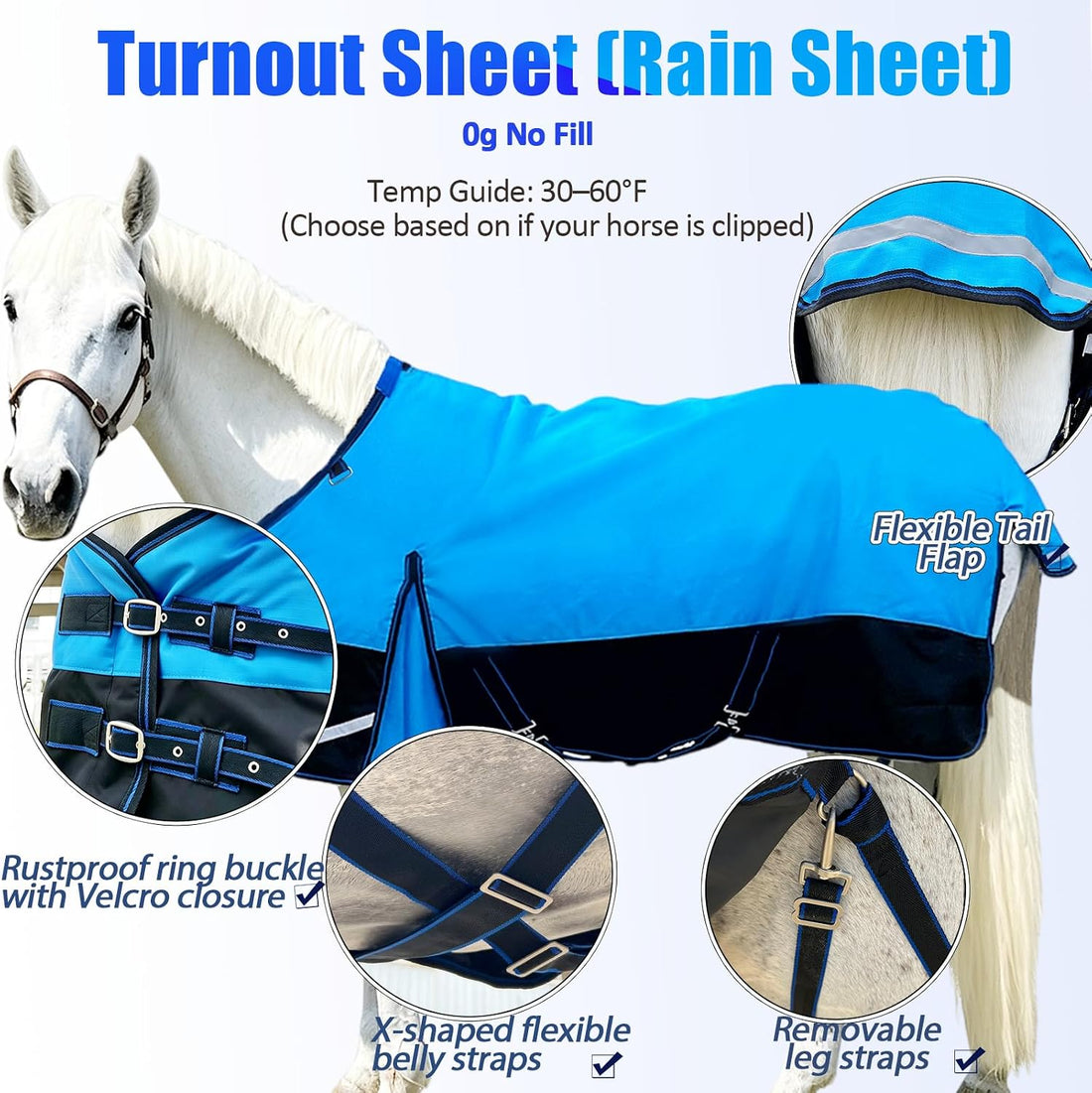 1200D 30-60°F Fall Turnout RAIN Sheet,No‑Fill,Reflective Tape,Pink