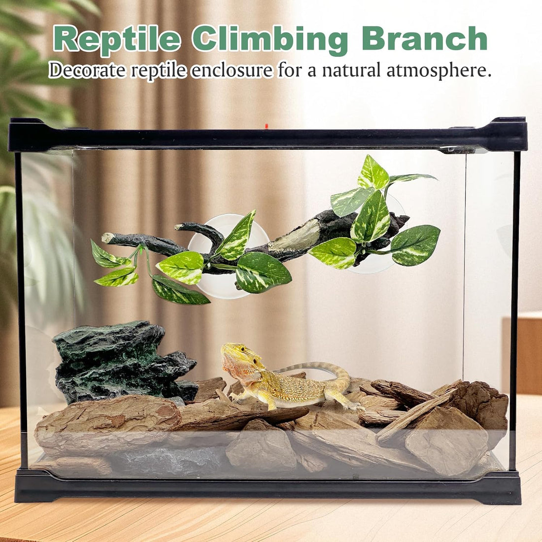 Fhiny Snake Climbing Branch, 2 PCS Resin Reptile Branches