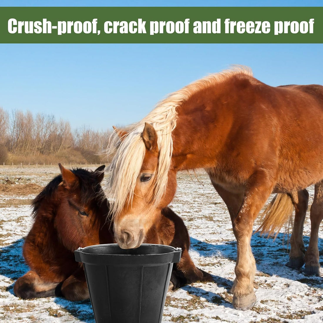 2 Pcs Rubber Feeder Bucket, 8 Quart 2 Gallon Rubber Horse Feed Bucket
