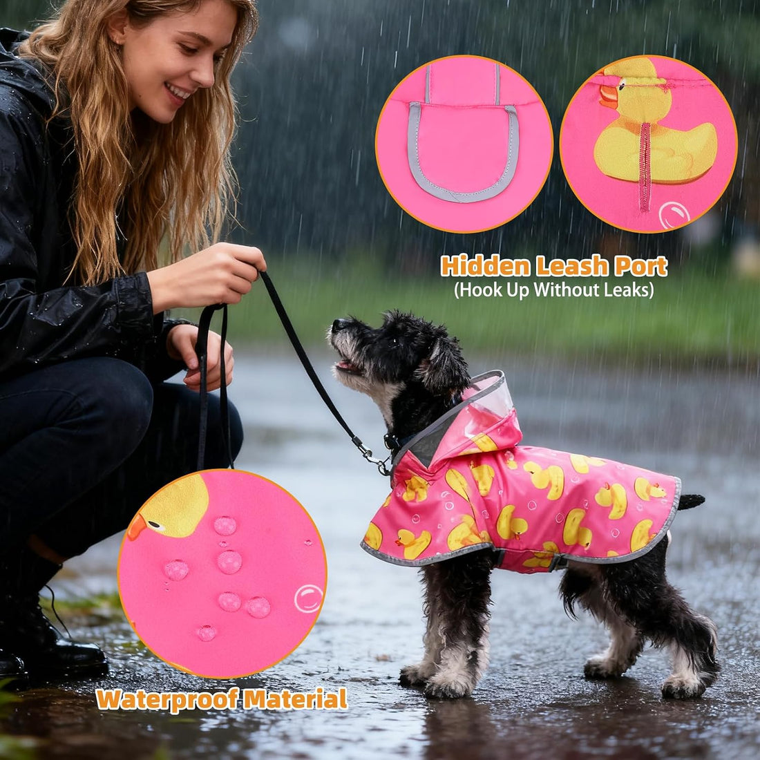 KOOLTAIL 2-in-1 Reversible Small Dog Raincoat