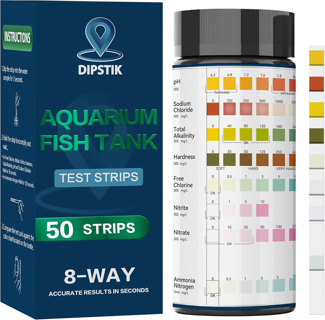 Aquarium Test Strips,7-Way Freshwater Saltwater Fish Tank Pond Test