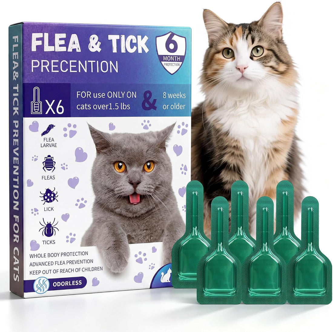 Flea and Tick for Cats, Cat Flea & Tick Topical Drops