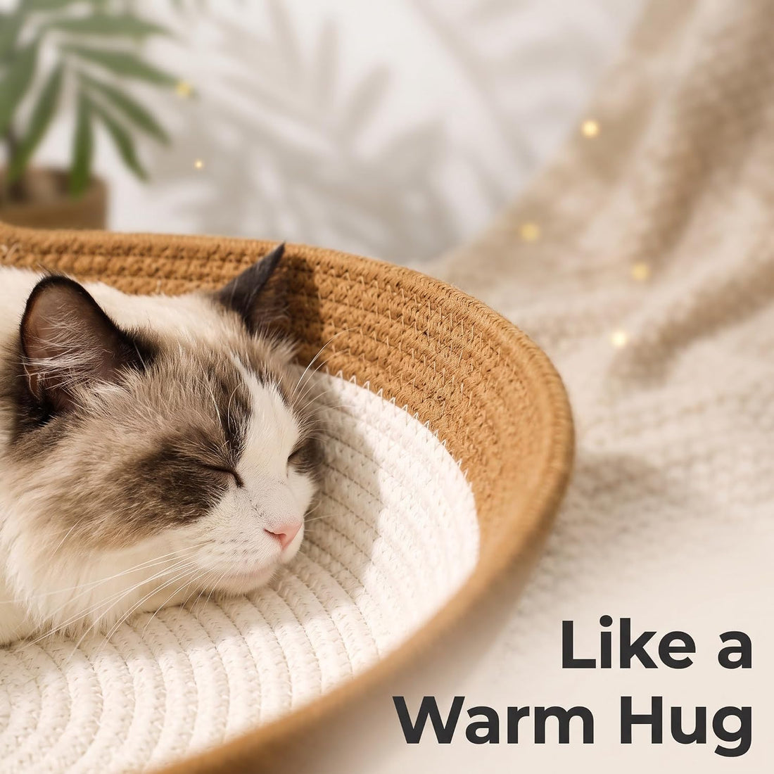 Cat Bed Instinct Basket, Stimuli Handwoven Basket for Cats