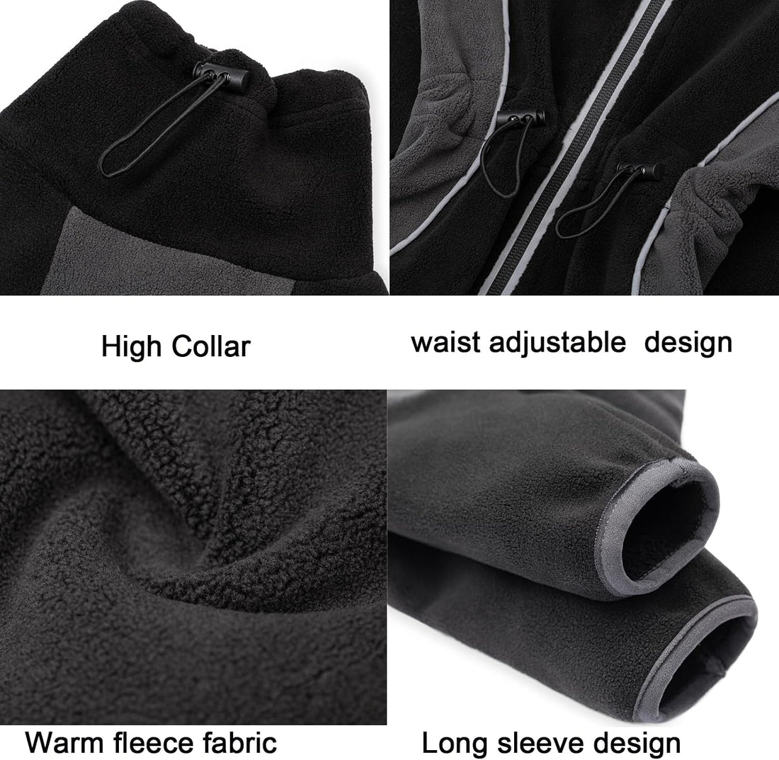 Fleece Dog Coat for Small Medium Dog,Pullover Pajamas Jumpsuit
