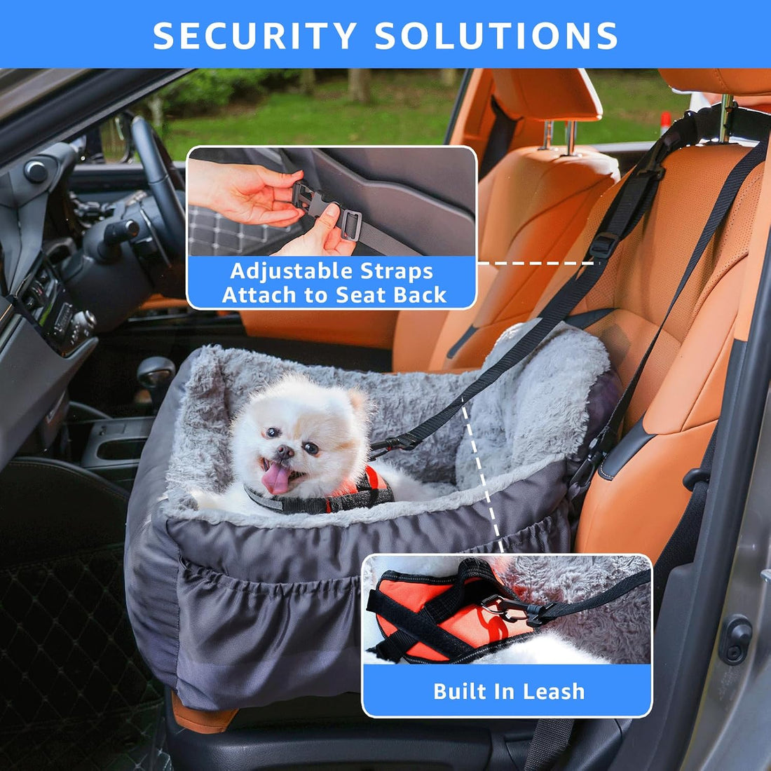 Oiilores Dog Car Seat for Small Dogs
