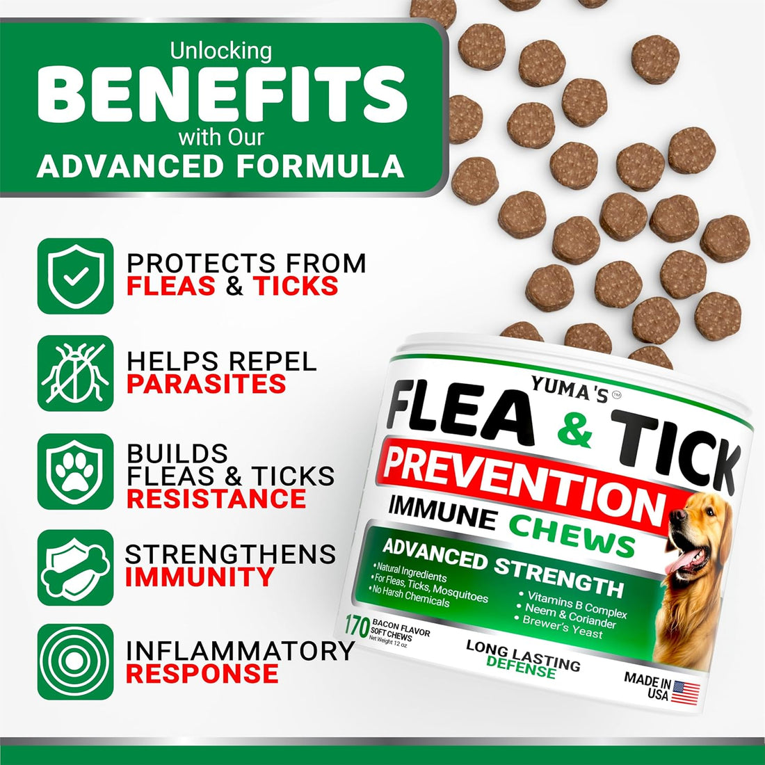 Chewable Flea and Tick Prevention for Dogs - 240 Chews