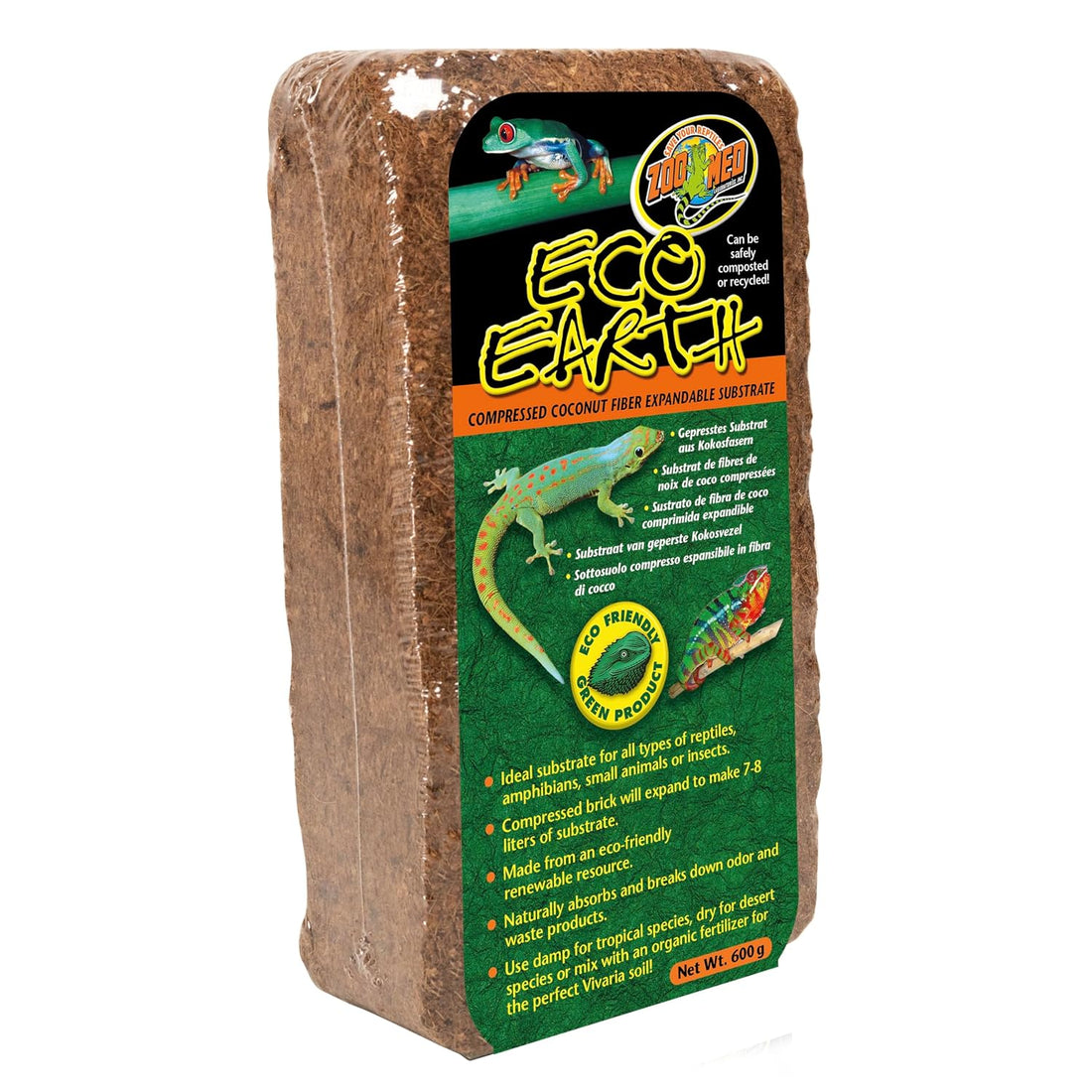 Zoo Med Eco Earth Compressed Coconut Fiber Substrate Reptiles 1 Brick